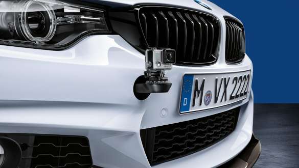 BMW 3 Series Sedan, M Performance Track Fix. Close-up view of the BMW 3 Series Sedan with focus on the BMW M Performance Track Fix.