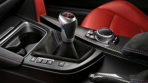 BMW 3 Series Sedan, M Performance interior kit. Close-up view of the BMW 3 Series Sedan with focus on the BMW M Performance interior kit.