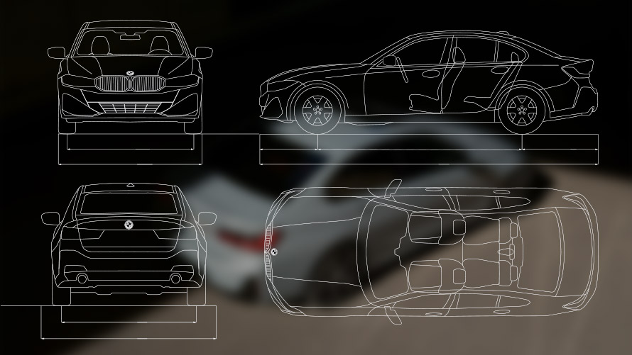 BMW 3 Series Saloon LCI G20 technical data sketch BMW 3 Series Saloon LCI G20 technical data sketch