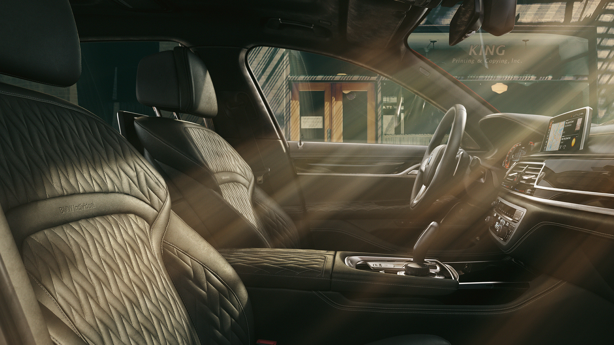 BMW Individual 7 Series Sedan high-quality interior BMW Individual 7 Series Sedan high-quality interior in black
