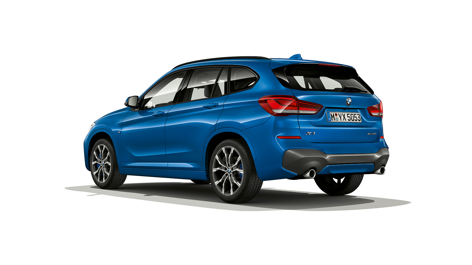 BMW X1, Model M Sport, three-quarter rear view BMW X1, Model M Sport, three-quarter rear view studio shot