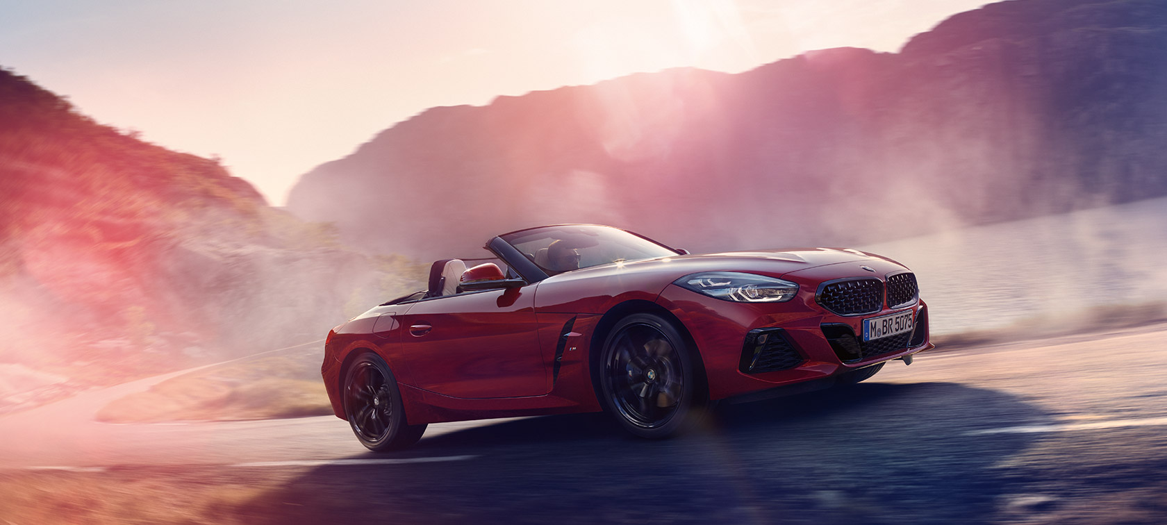 BMW Z4 Roadster climbing a hill