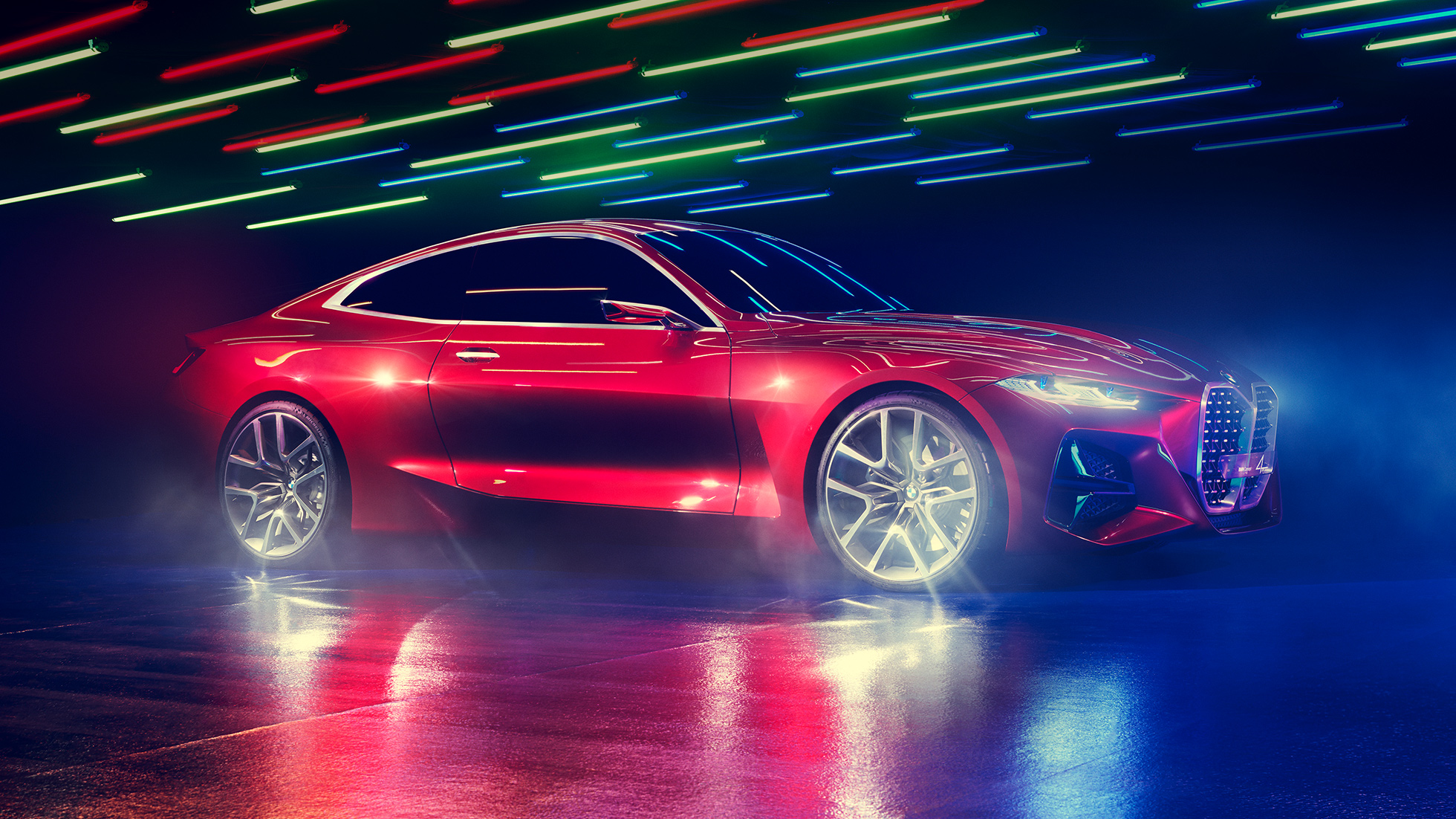 Emotional design language BMW Concept 4 Emotional design language BMW Concept 4 Forbidden Red exterior design side view